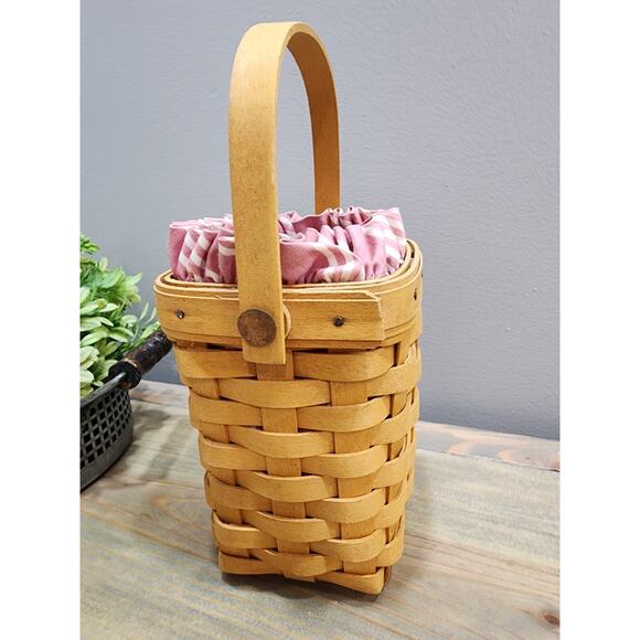 Longaberger Horizon of Hope Single Handle Basket, Liner Protector & Tie-On 1998 - Picture 5 of 8
